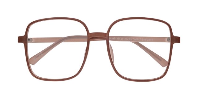 Hannah Milky Brown PlasticEyeglass Frames for Glasses Direct, Closed View