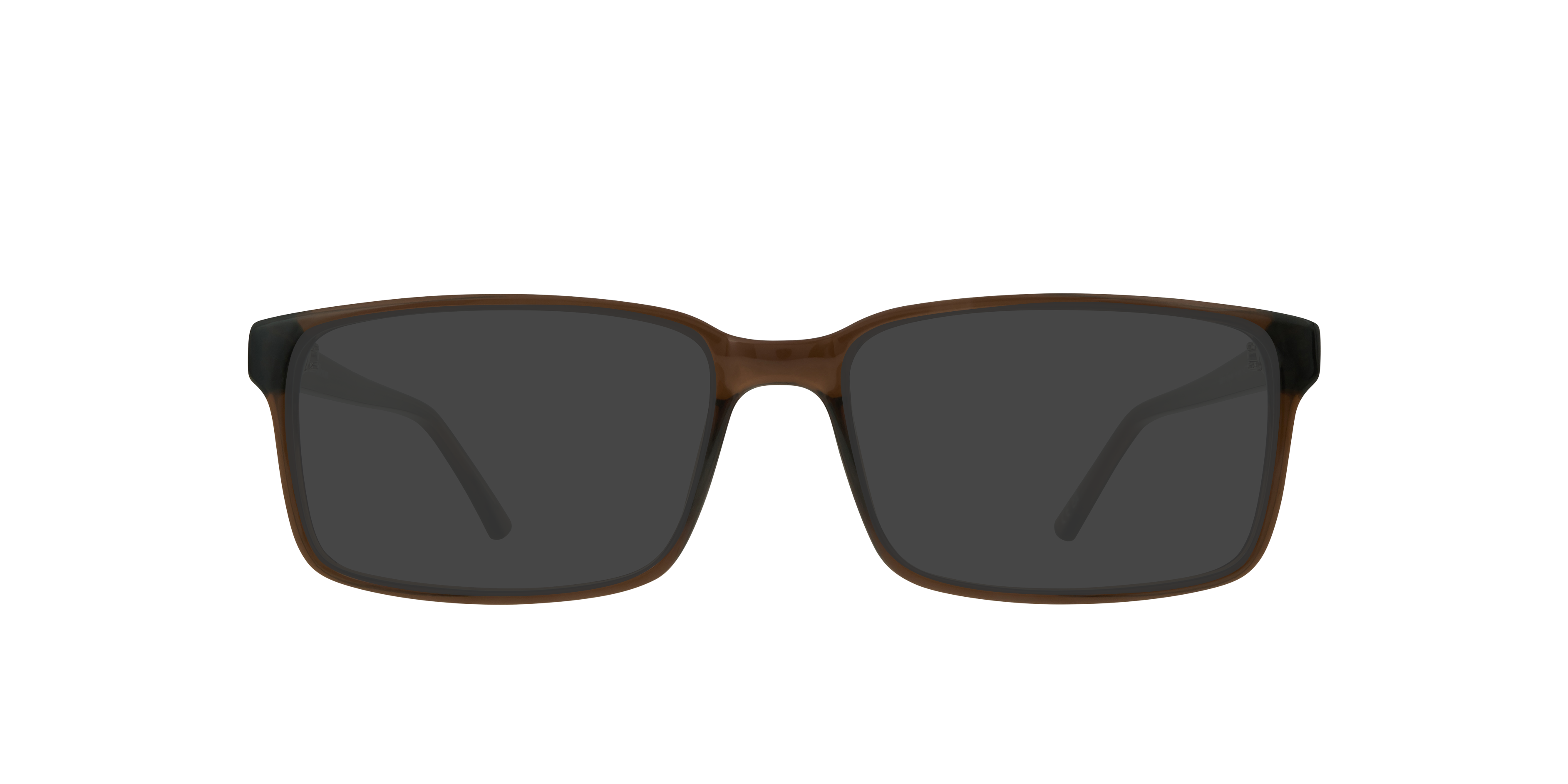 Kabir Crystal Brown PlasticSunglass Frames for Glasses Direct, with Tinted Lenses