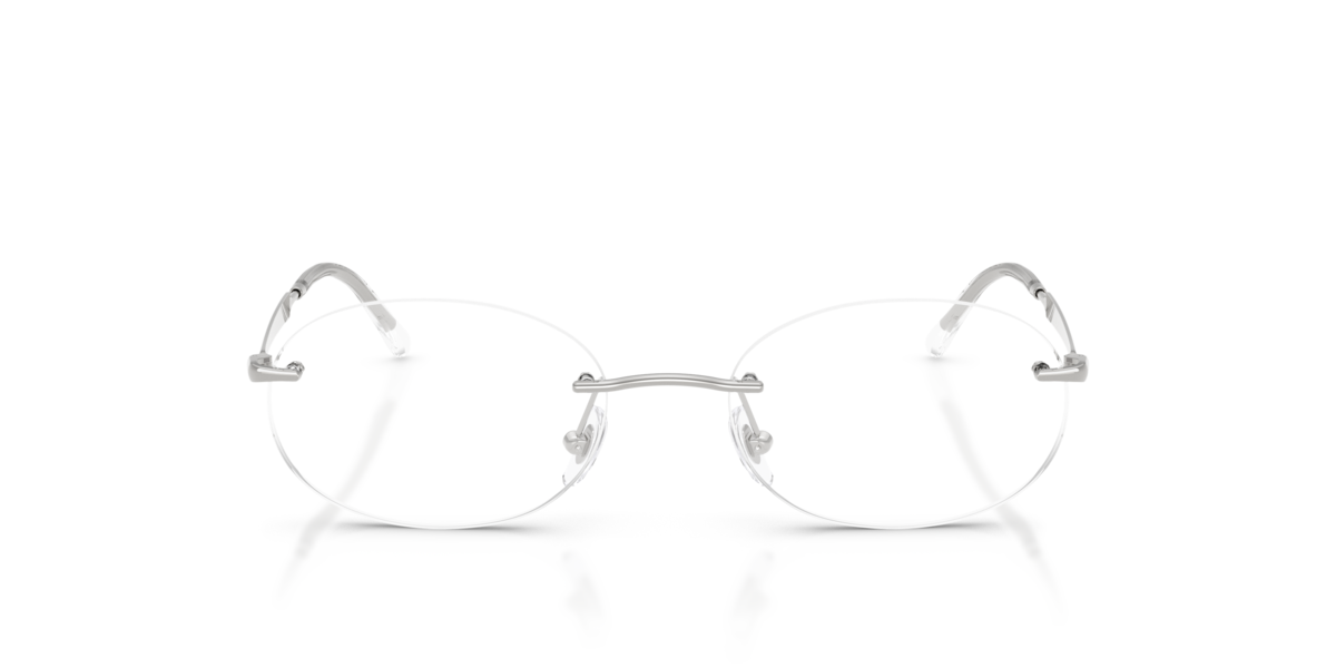 Ray-Ban Unisex Silver,Arista Gold Silver Oval Metal Eyeglasses Online - Rimless - Rb3767v Small