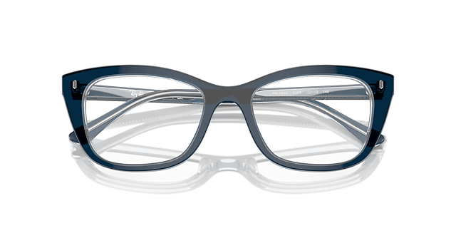 RB5433 Blue On Transparent Blue AcetateEyeglass Frames for Glasses Direct, Closed View