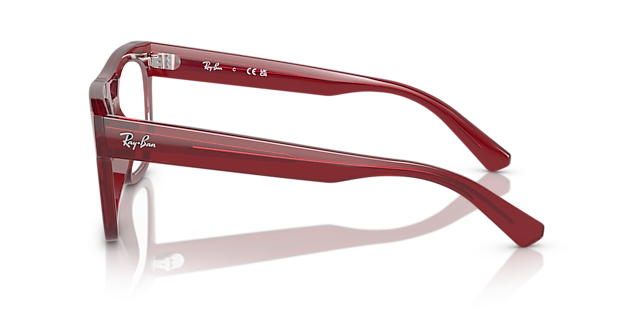 RB7226 Transparent Red PlasticEyeglass Frames for Glasses Direct, Side View