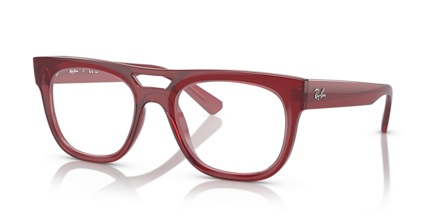 RB7226 Transparent Red PlasticEyeglass Frames for Glasses Direct, Angle View