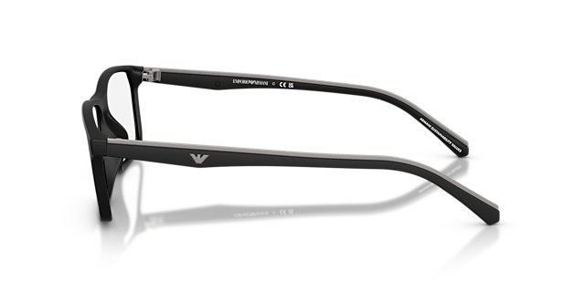 EA3266U Matte Black PlasticEyeglass Frames for Glasses Direct, Side View