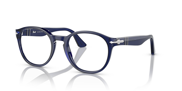 PO3284V Blue AcetateEyeglass Frames for Glasses Direct, Angle View
