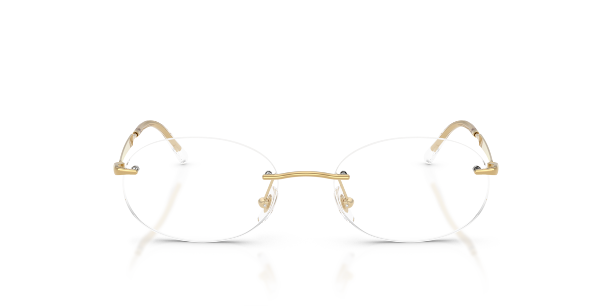 Ray-Ban Unisex Arista Gold,Silver Arista Gold Oval Metal Eyeglasses Online - Rimless - Rb3767v Small