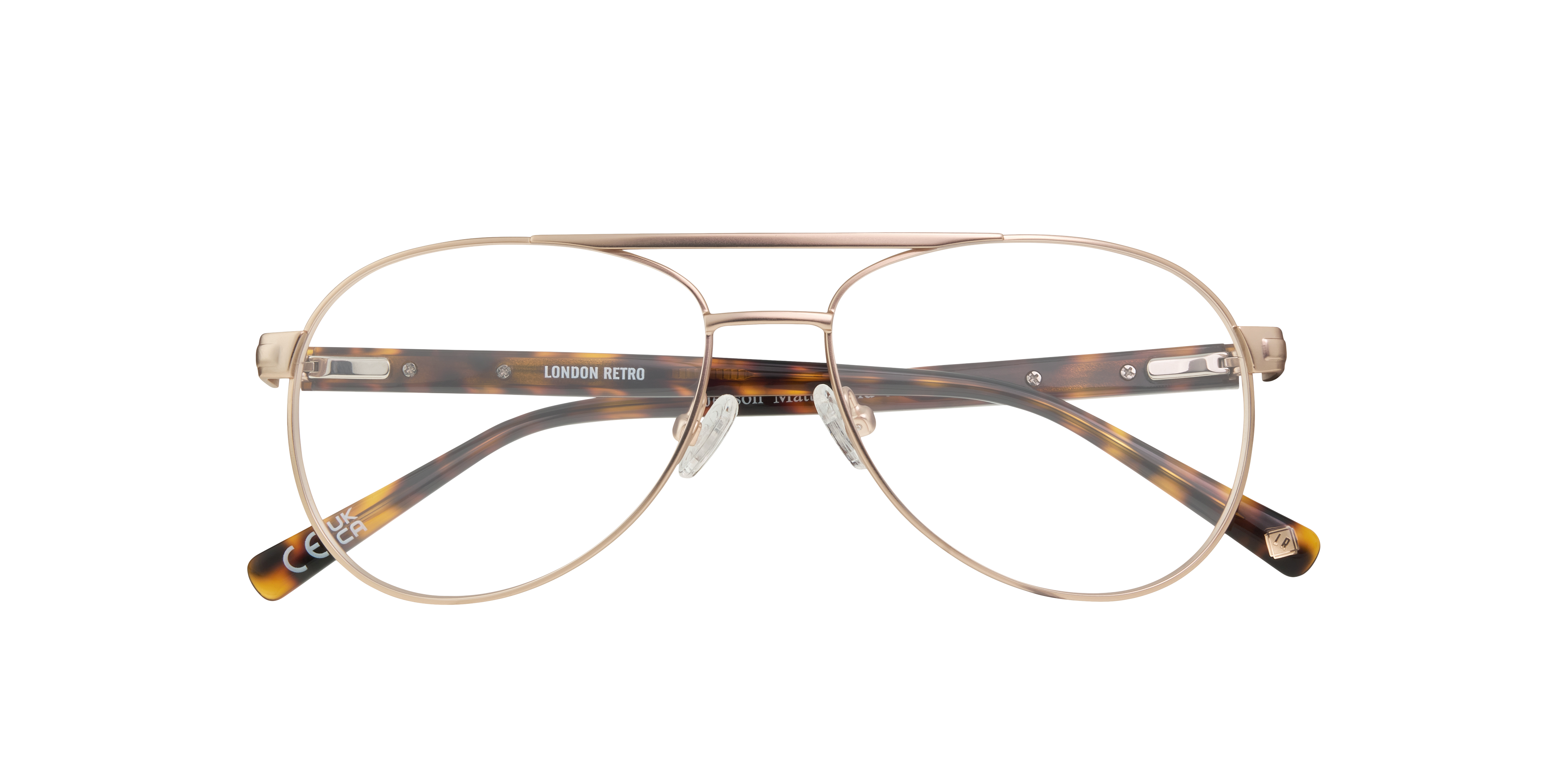 Jenson Matte Gold MetalEyeglass Frames for Glasses Direct, Closed View