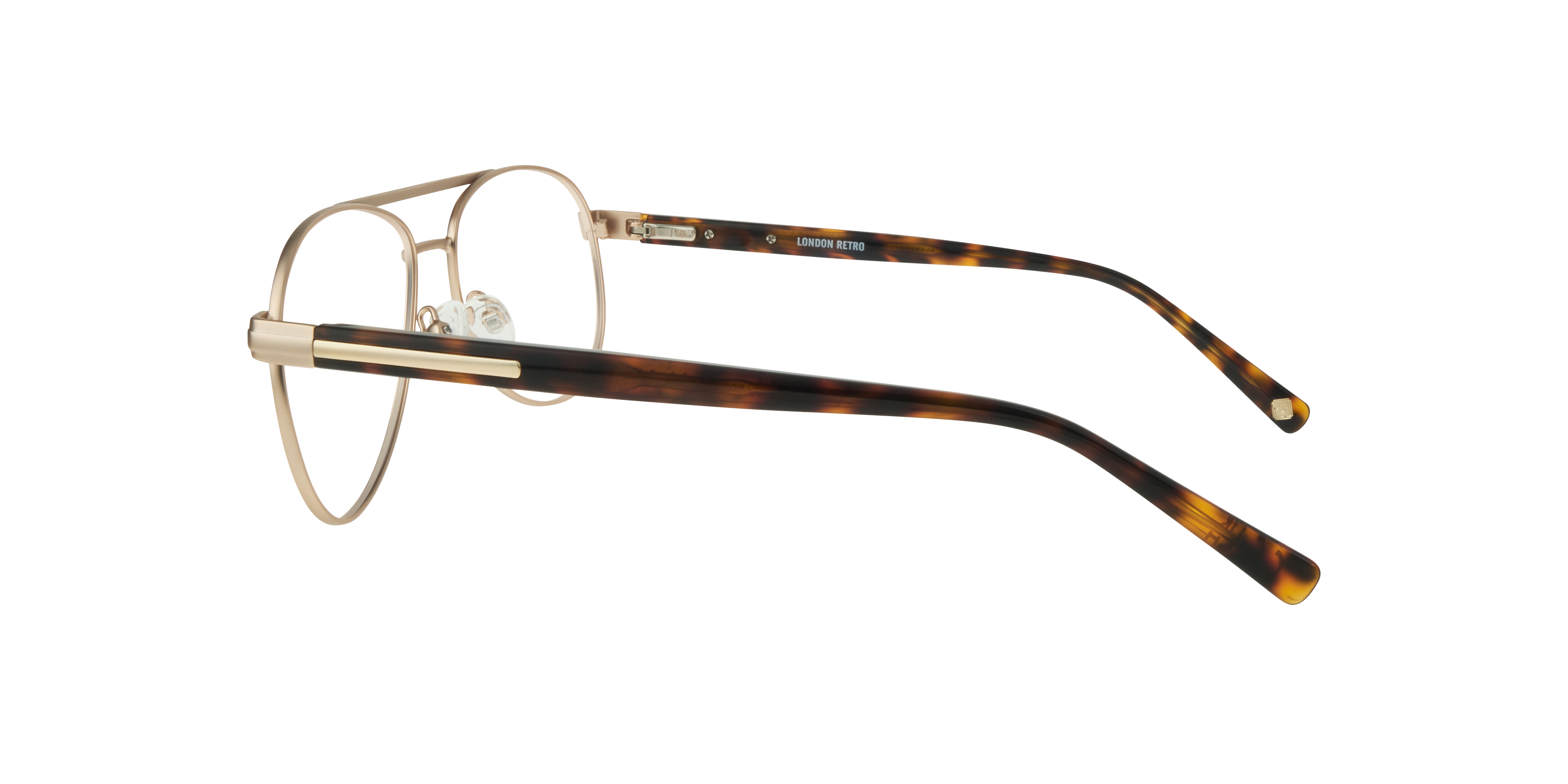 Jenson Matte Gold MetalEyeglass Frames for Glasses Direct, Side View
