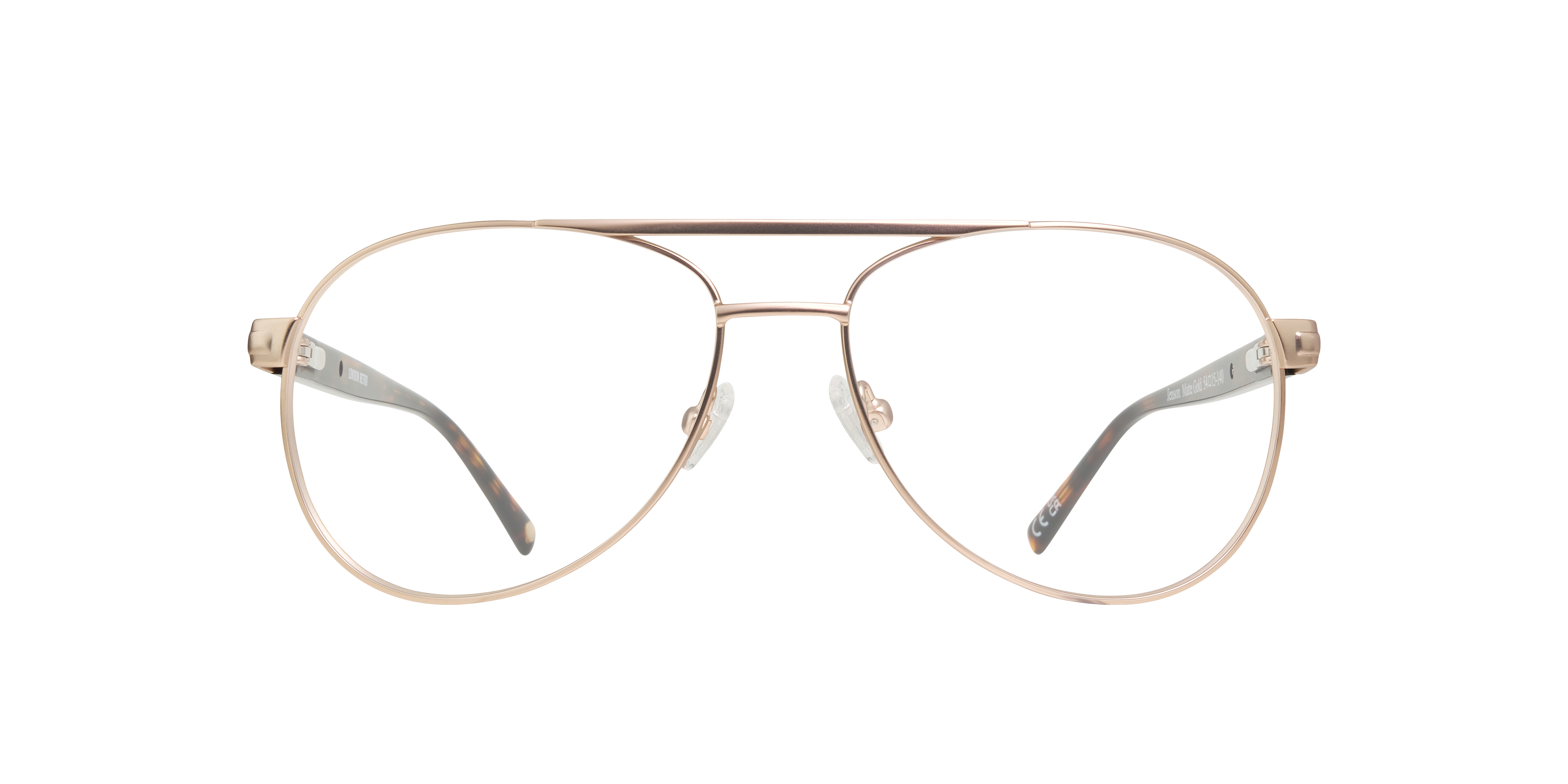 Jenson Matte Gold MetalEyeglass Frames for Glasses Direct, Front View