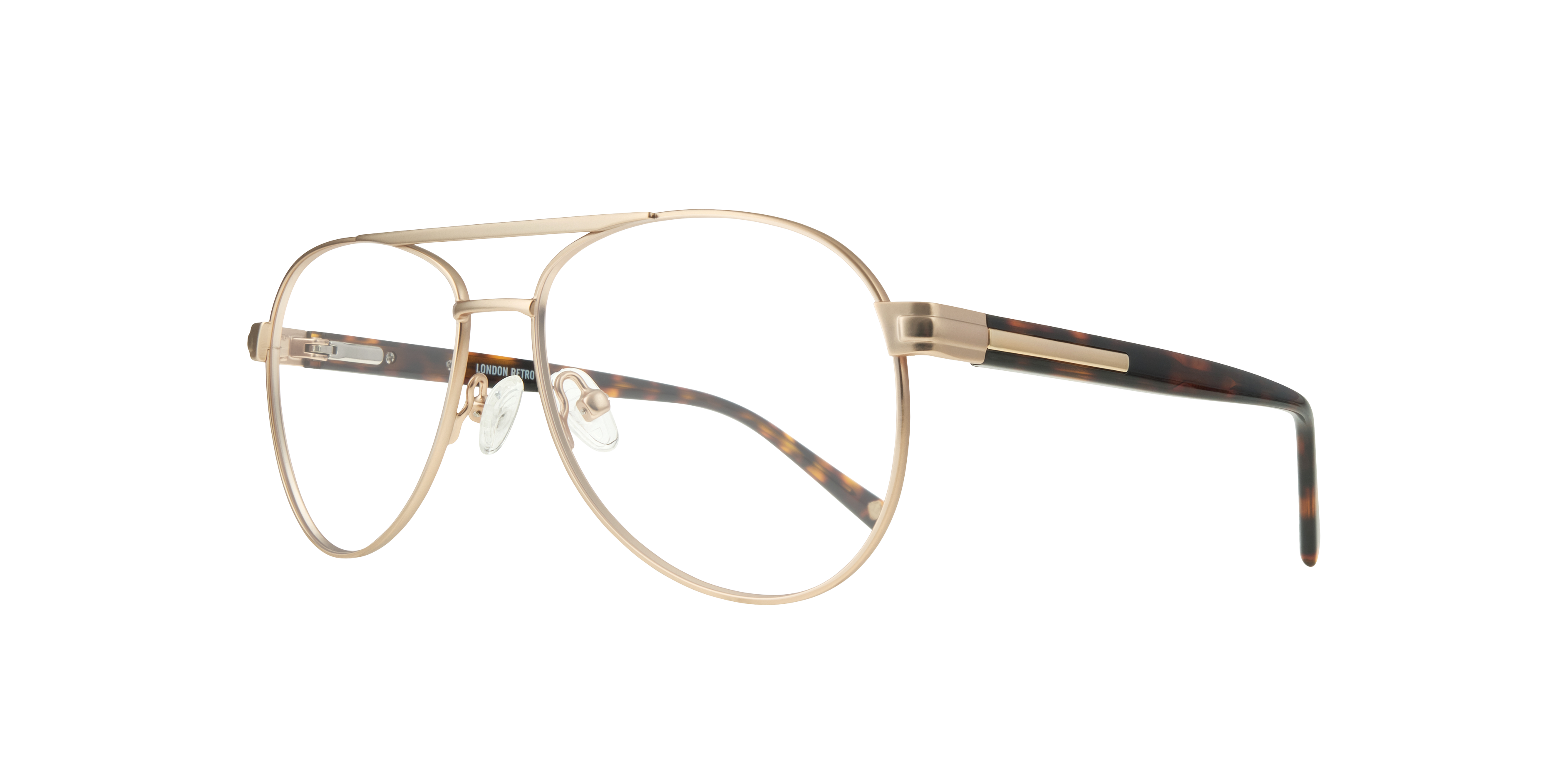 Jenson Matte Gold MetalEyeglass Frames for Glasses Direct, Angle View