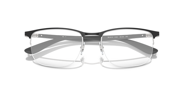 RB6513 Black On Silver MetalEyeglass Frames for Glasses Direct, Closed View