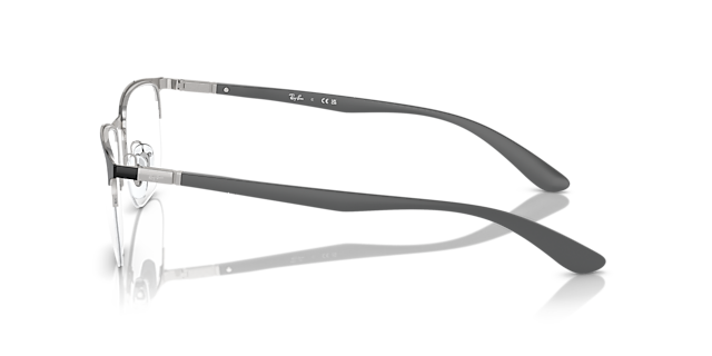 RB6513 Black On Silver MetalEyeglass Frames for Glasses Direct, Side View