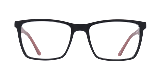 Brad Matte Black  &  Red PlasticEyeglass Frames for Glasses Direct, Front View