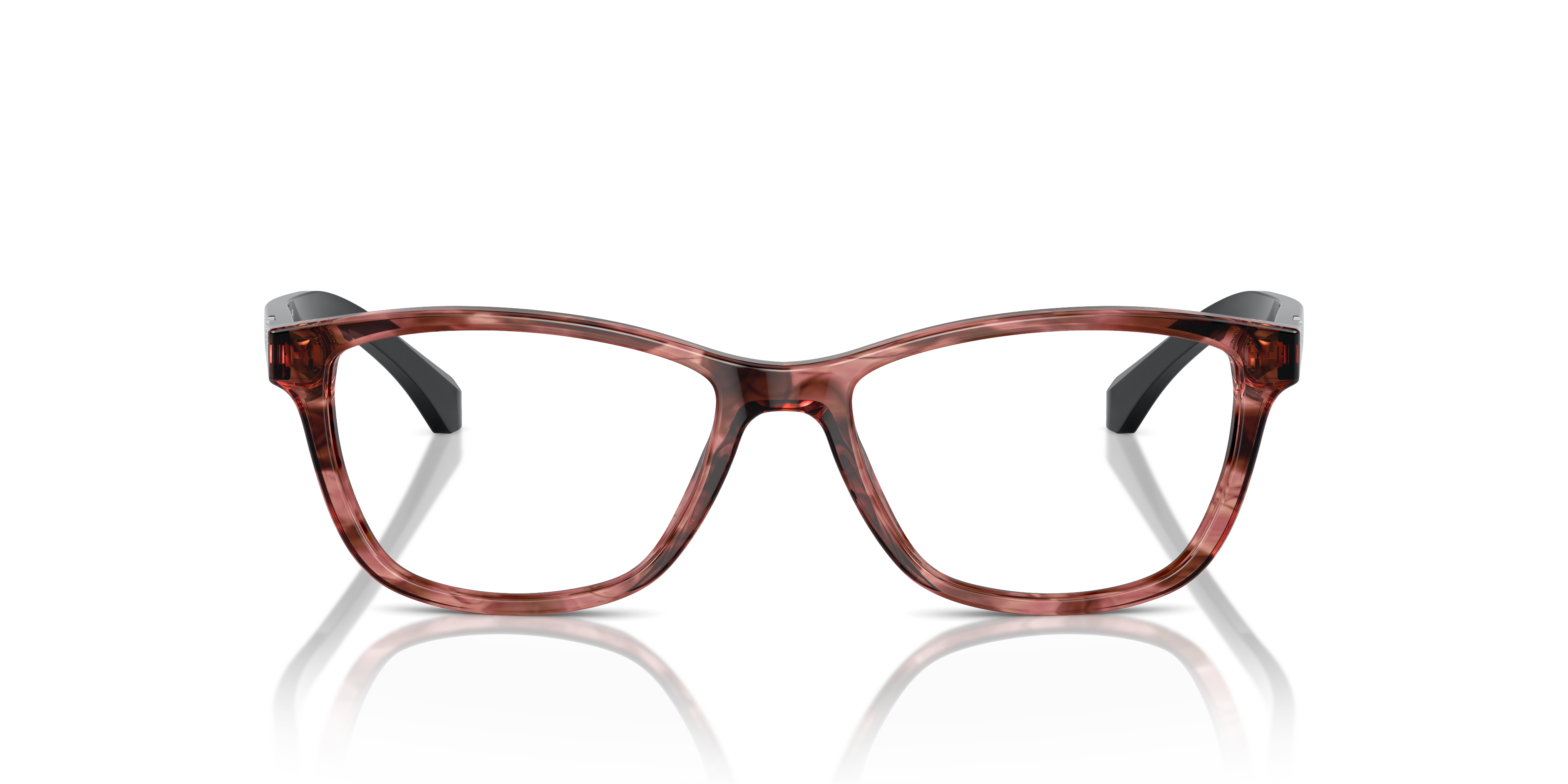 EA3099 Shiny Striped Pink AcetateEyeglass Frames for Glasses Direct, Front View