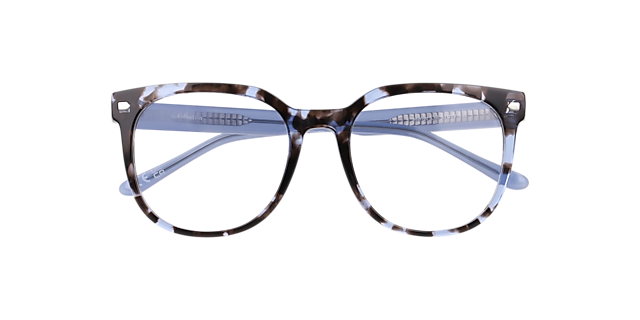 Merlyn Havana Blue AcetateEyeglass Frames for Glasses Direct, Closed View