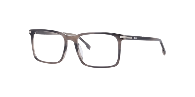 Boss 1753/G Horn Grey AcetateEyeglass Frames for Glasses Direct, Angle View