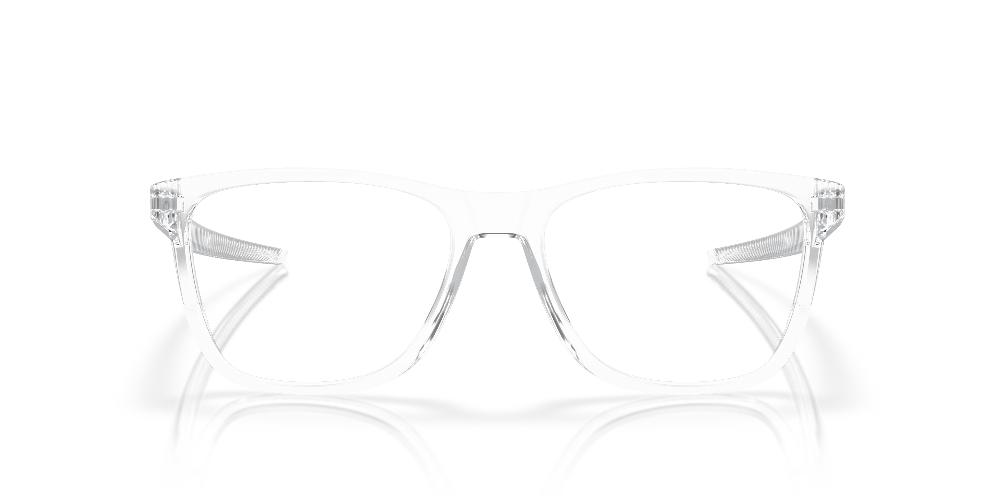 Centerboard Polished Clear PlasticEyeglass Frames for Glasses Direct, Front View