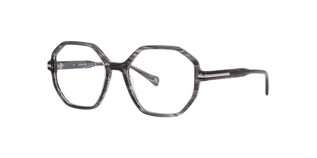 New Barnet Stripped Grey AcetateEyeglass Frames for Glasses Direct, Angle View