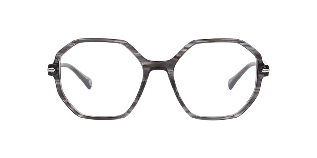 New Barnet Stripped Grey AcetateEyeglass Frames for Glasses Direct, Front View