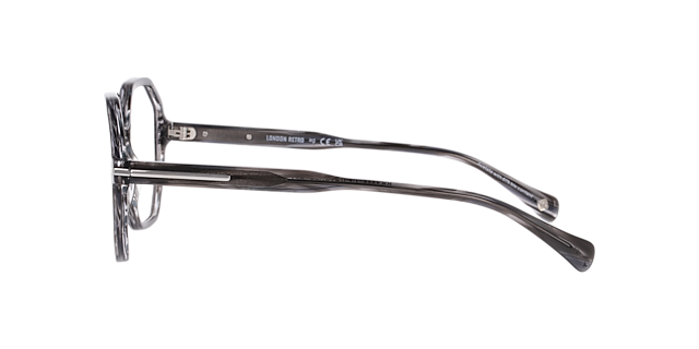 New Barnet Stripped Grey AcetateEyeglass Frames for Glasses Direct, Side View