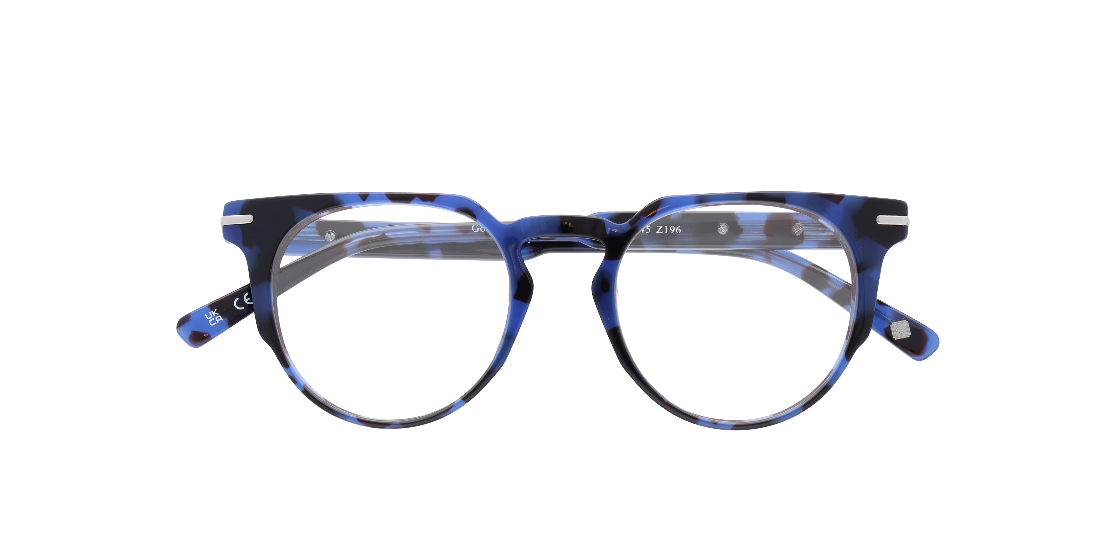 Goldhawk Blue Havana AcetateEyeglass Frames for Glasses Direct, Closed View
