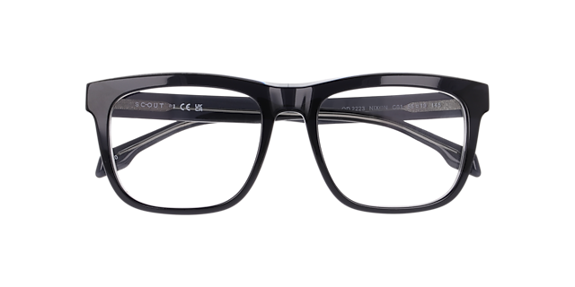 Nixon Bilayer Black & Crystal Grey AcetateEyeglass Frames for Glasses Direct, Closed View