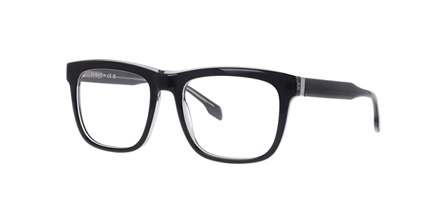 Nixon Bilayer Black & Crystal Grey AcetateEyeglass Frames for Glasses Direct, Angle View