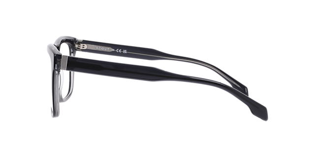 Nixon Bilayer Black & Crystal Grey AcetateEyeglass Frames for Glasses Direct, Side View