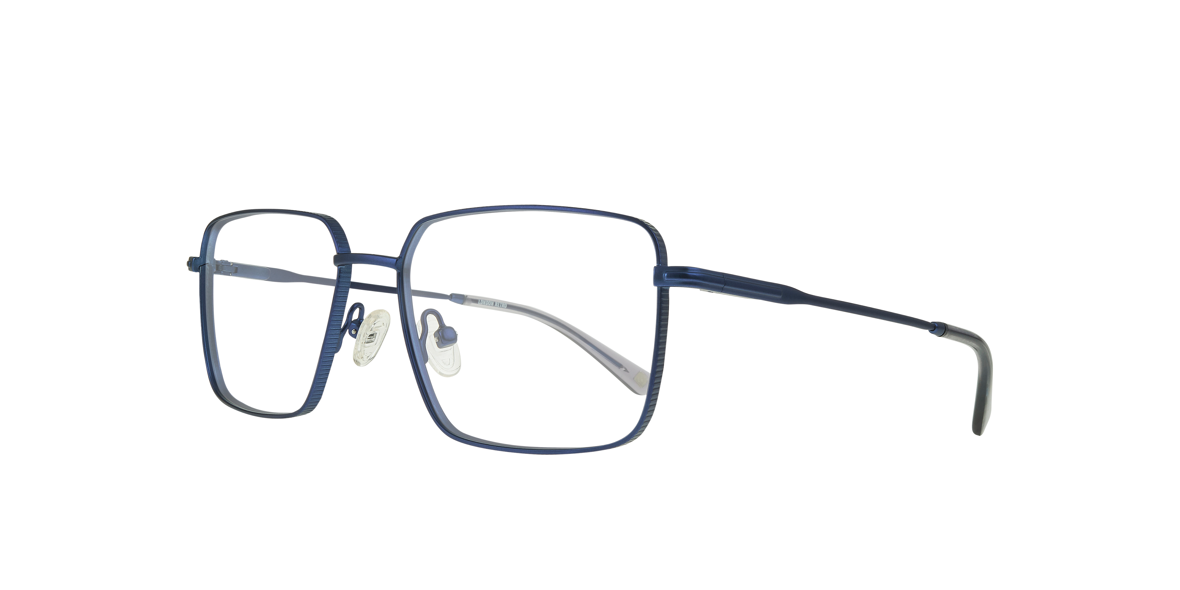 Lewisham Blue & Grey MetalEyeglass Frames for Glasses Direct, Angle View