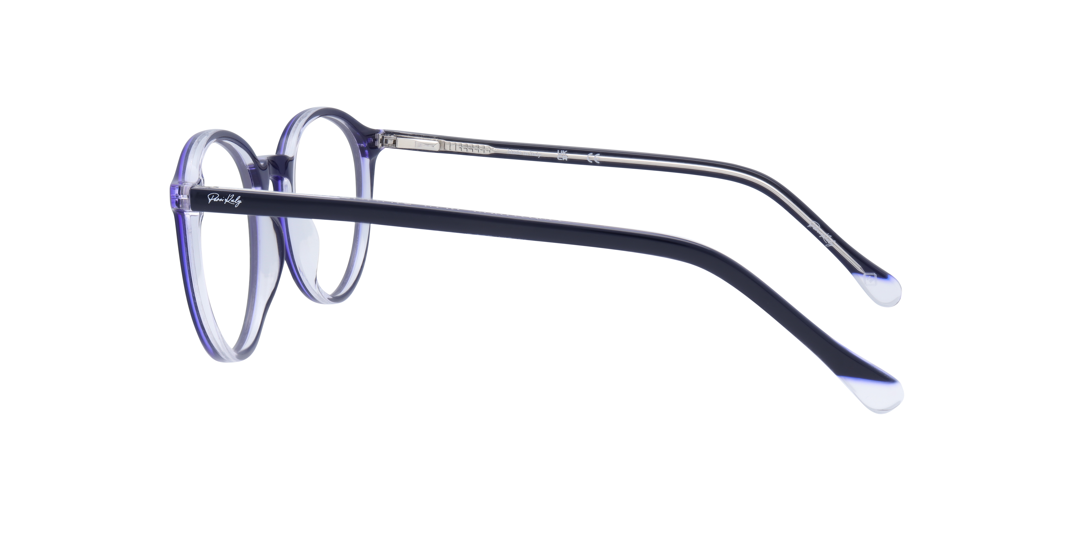 ZEROTHREE Blue AcetateEyeglass Frames for Glasses Direct, Side View