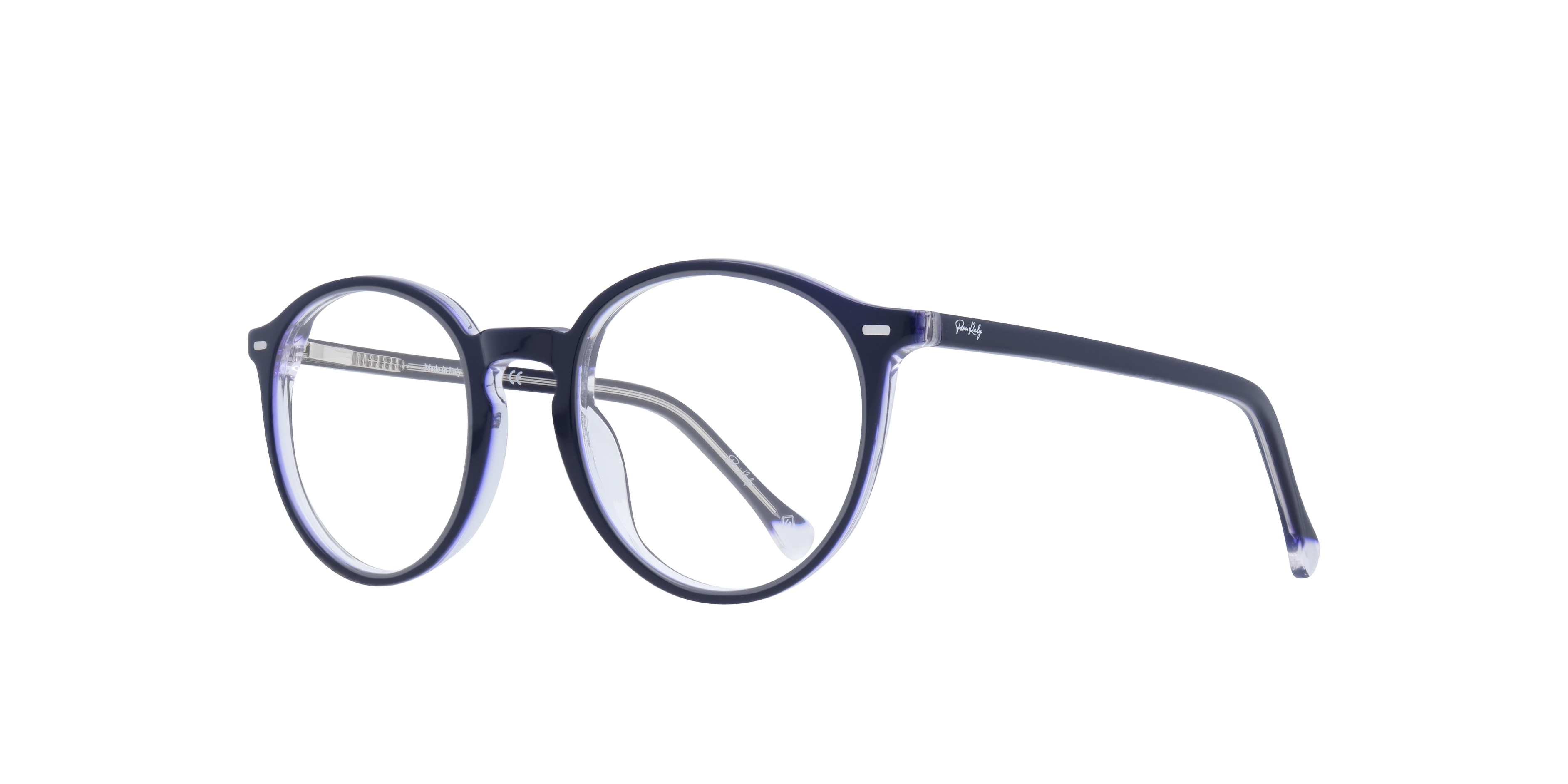ZEROTHREE Blue AcetateEyeglass Frames for Glasses Direct, Angle View