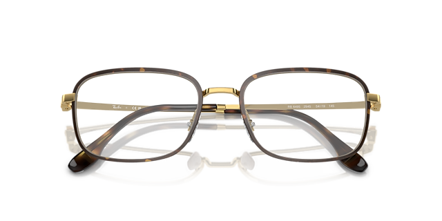RB6495 Havana On Gold MetalEyeglass Frames for Glasses Direct, Closed View