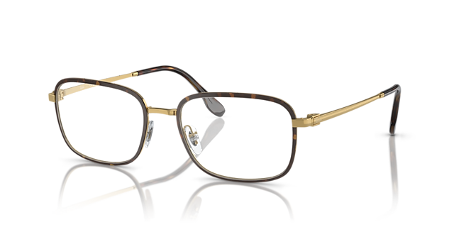 RB6495 Havana On Gold MetalEyeglass Frames for Glasses Direct, Angle View