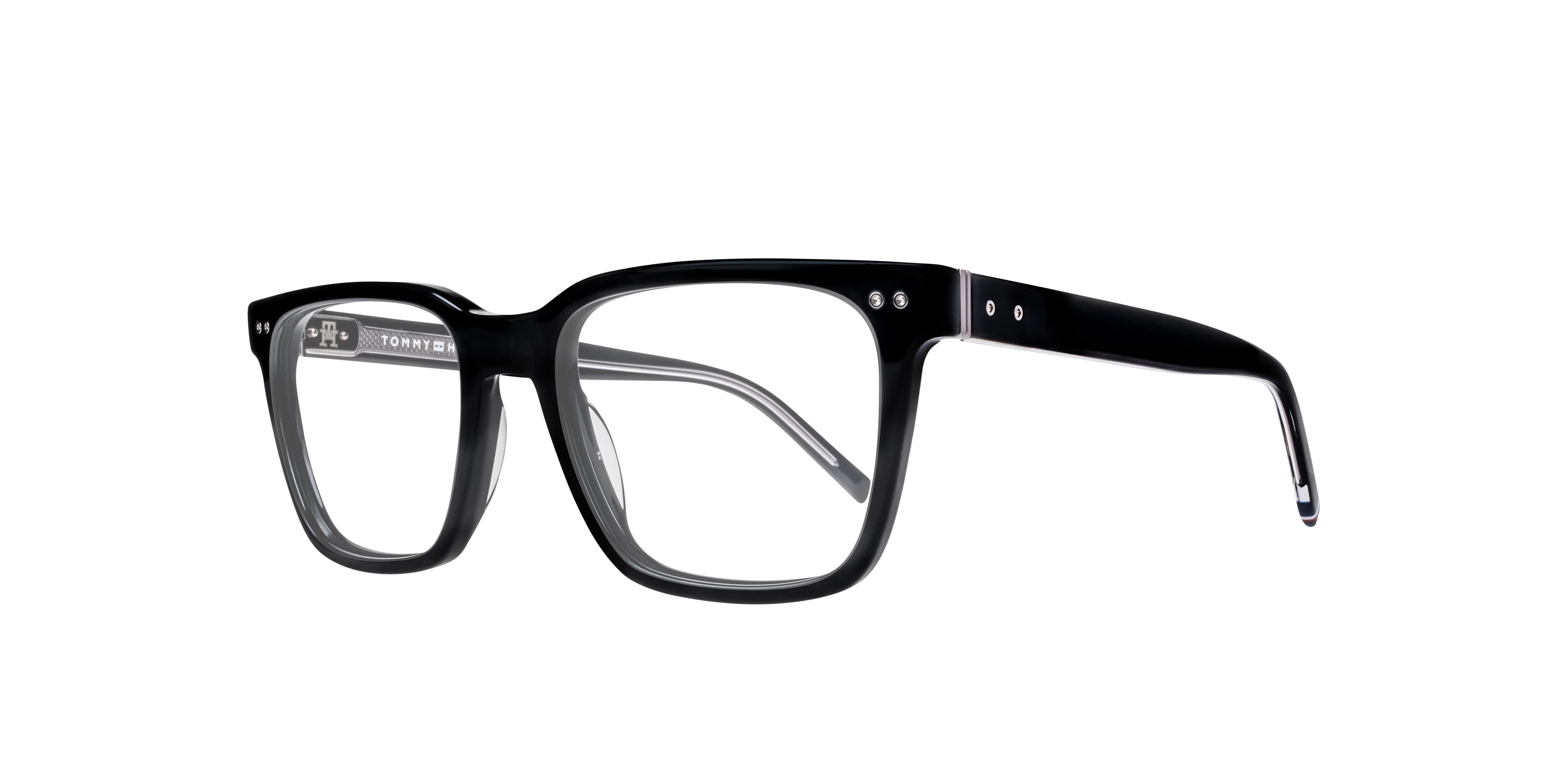 TH 1982 Black AcetateEyeglass Frames for Glasses Direct, Angle View