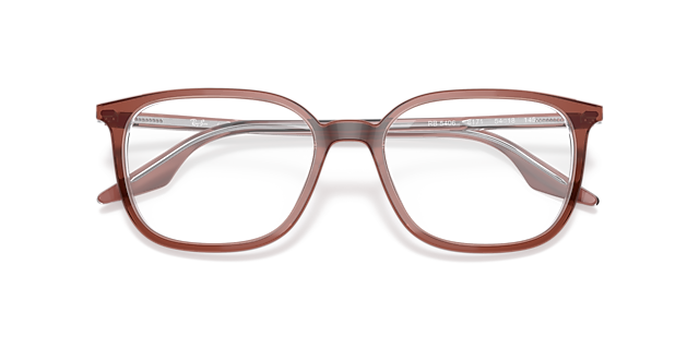 RB5406 Brown On Transparent AcetateSunglass Frames for Glasses Direct, Closed View