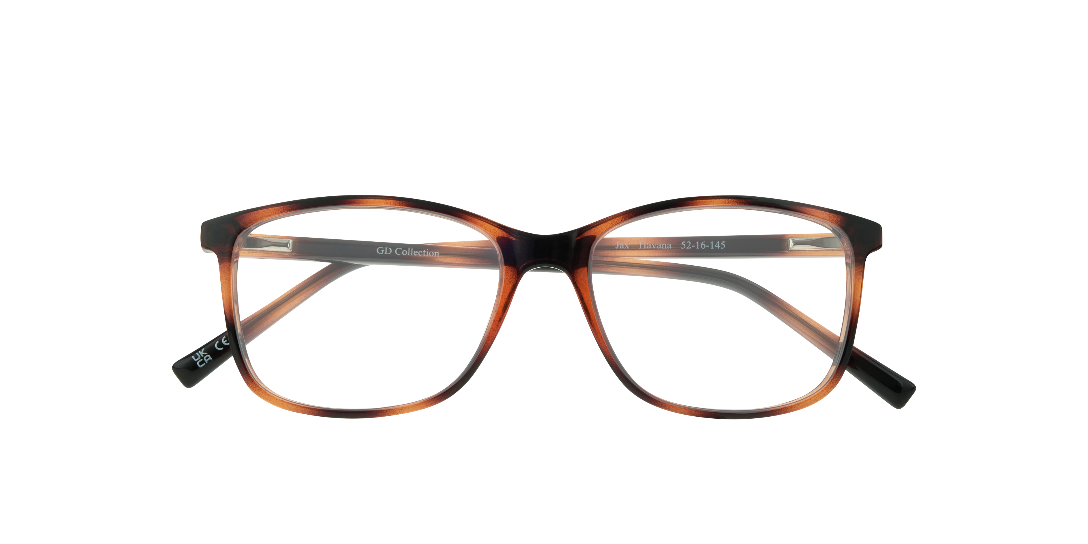 Jax Havana PlasticSunglass Frames for Glasses Direct, Closed View