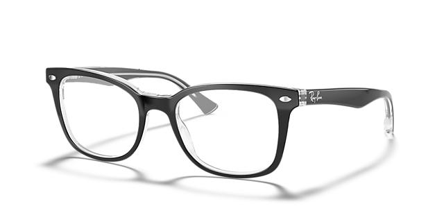 RB5285 Black On Transparent AcetateSunglass Frames for Glasses Direct, Angle View