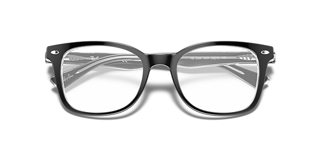 RB5285 Black On Transparent AcetateSunglass Frames for Glasses Direct, Closed View