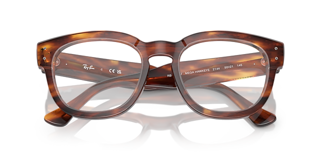 RB0298V Striped Havana AcetateEyeglass Frames for Glasses Direct, Closed View