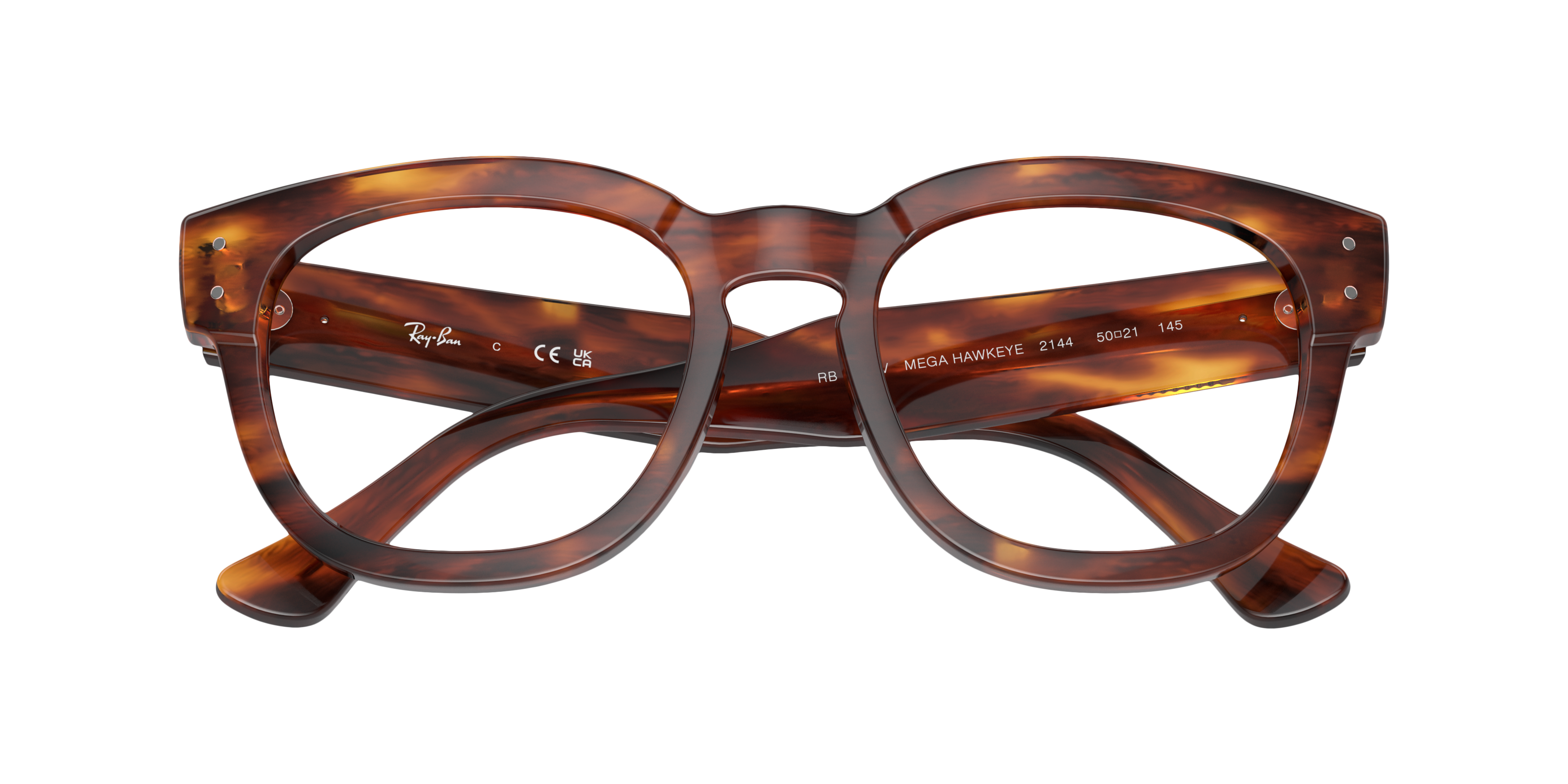 RB0298V Striped Havana AcetateEyeglass Frames for Glasses Direct, Closed View