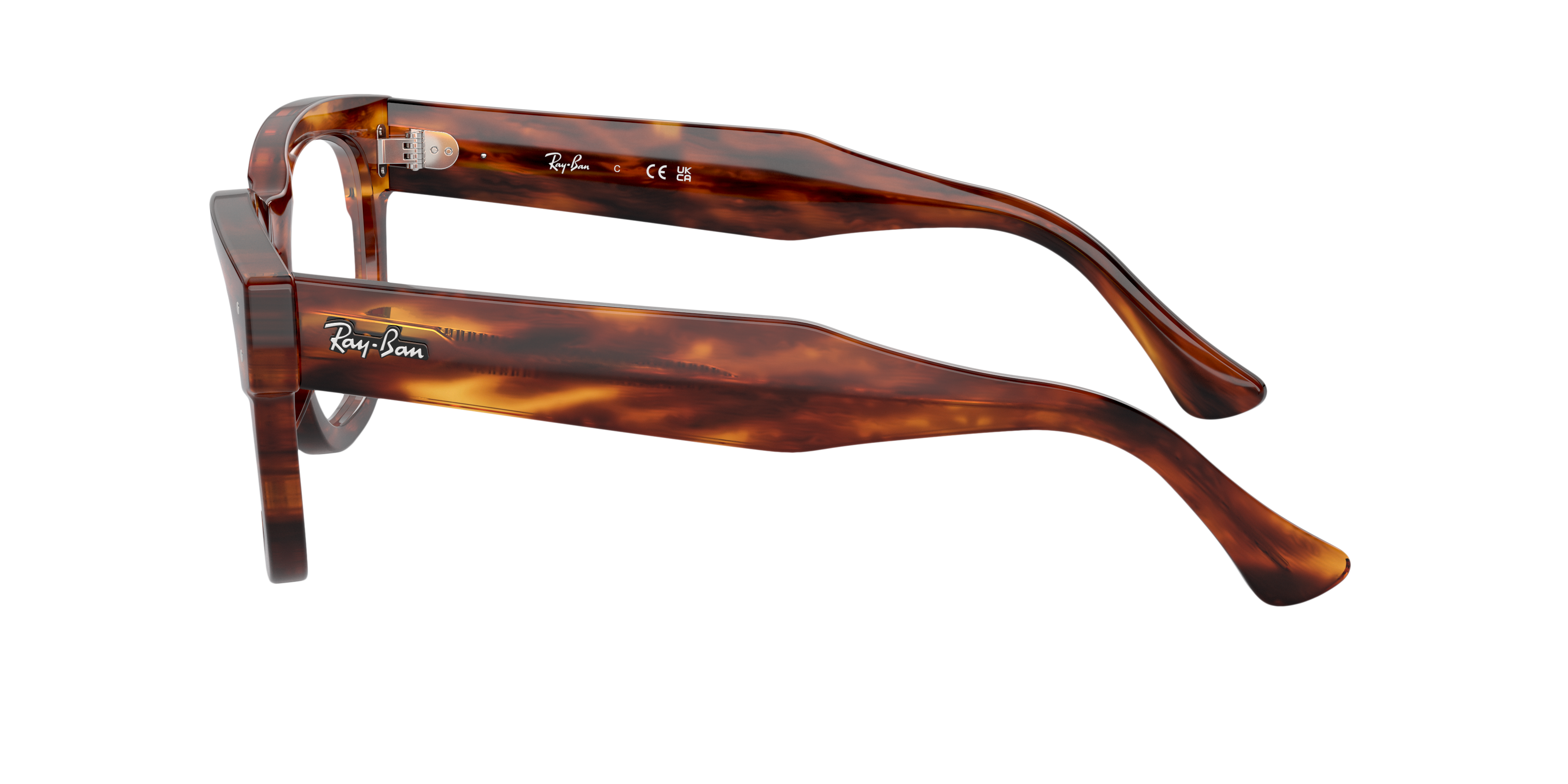RB0298V Striped Havana AcetateEyeglass Frames for Glasses Direct, Side View