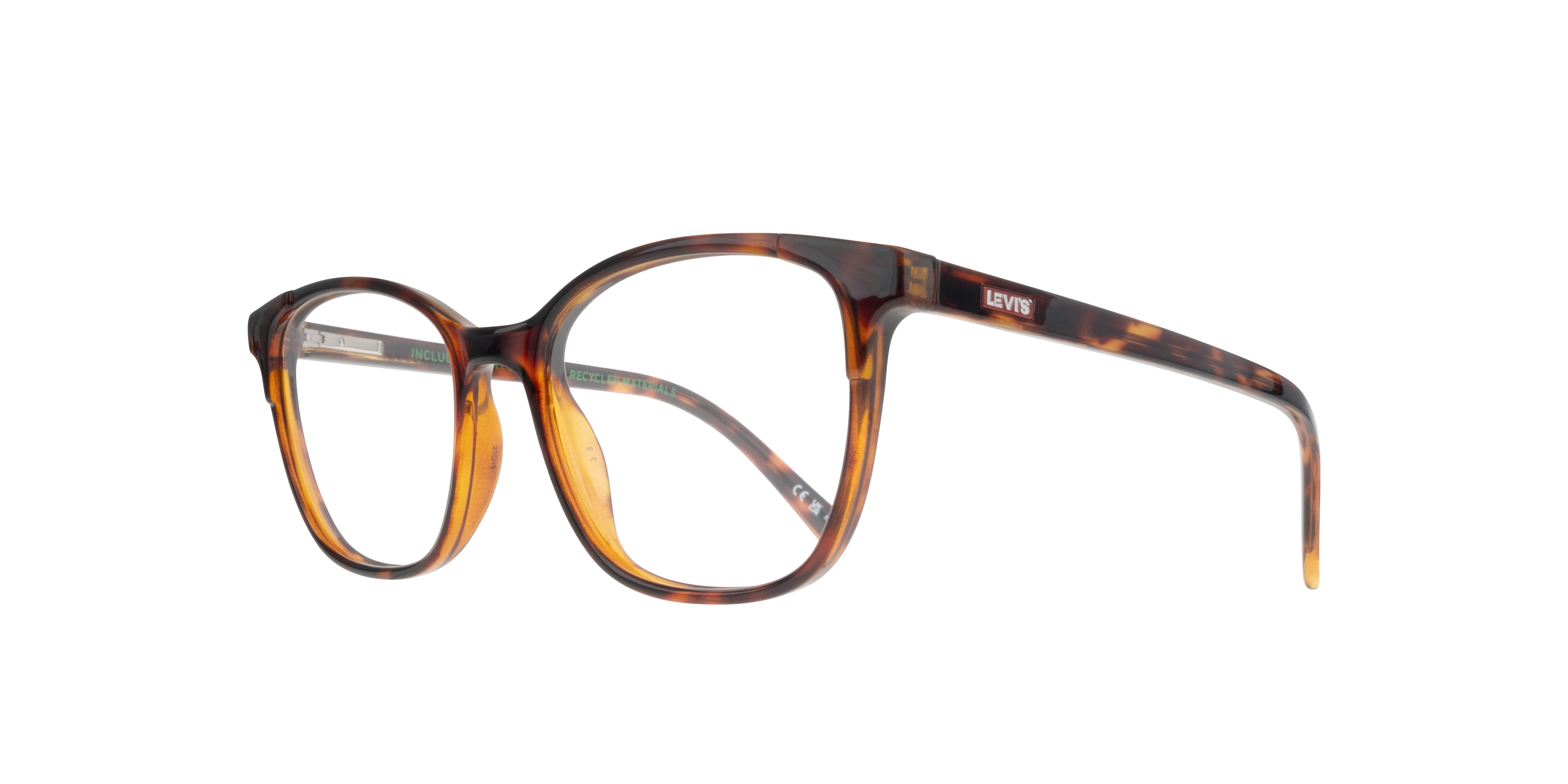LV 1053 Tortoise PlasticEyeglass Frames for Glasses Direct, Angle View