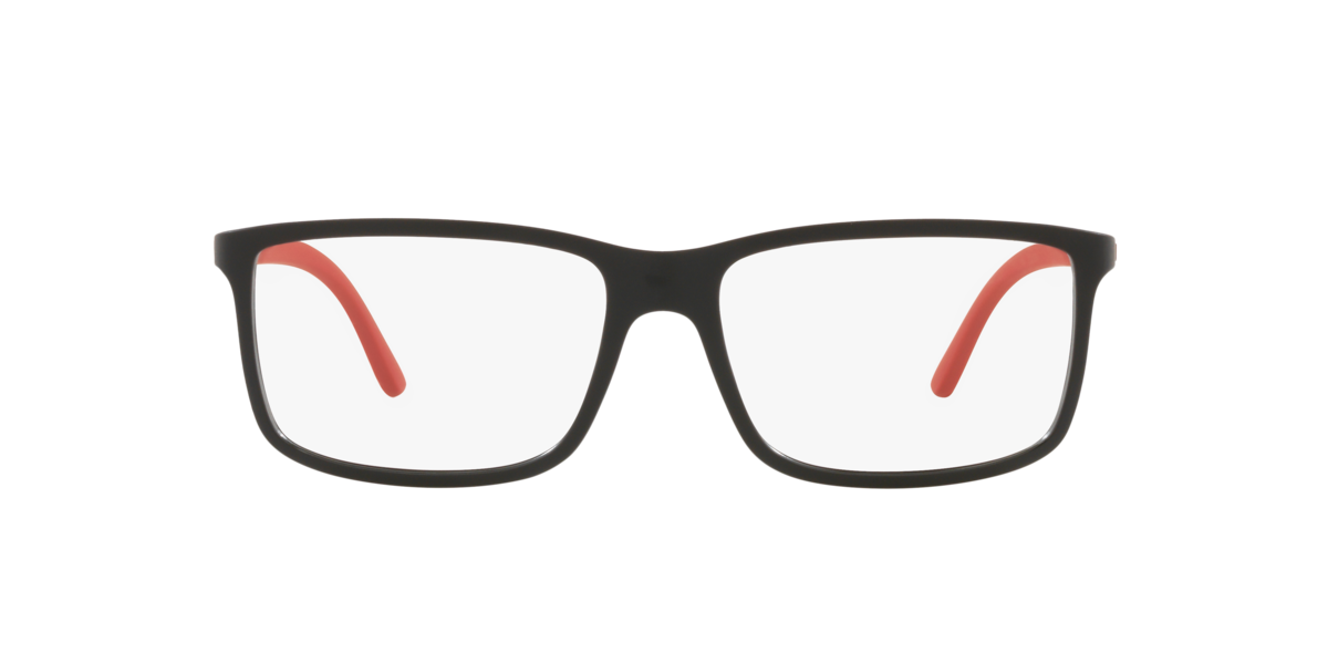 Polo Ralph Lauren Men's Matte Black,Shiny Black Matte Black Rectangle Plastic Eyeglasses Online - Full Rim - Ph2126 Small