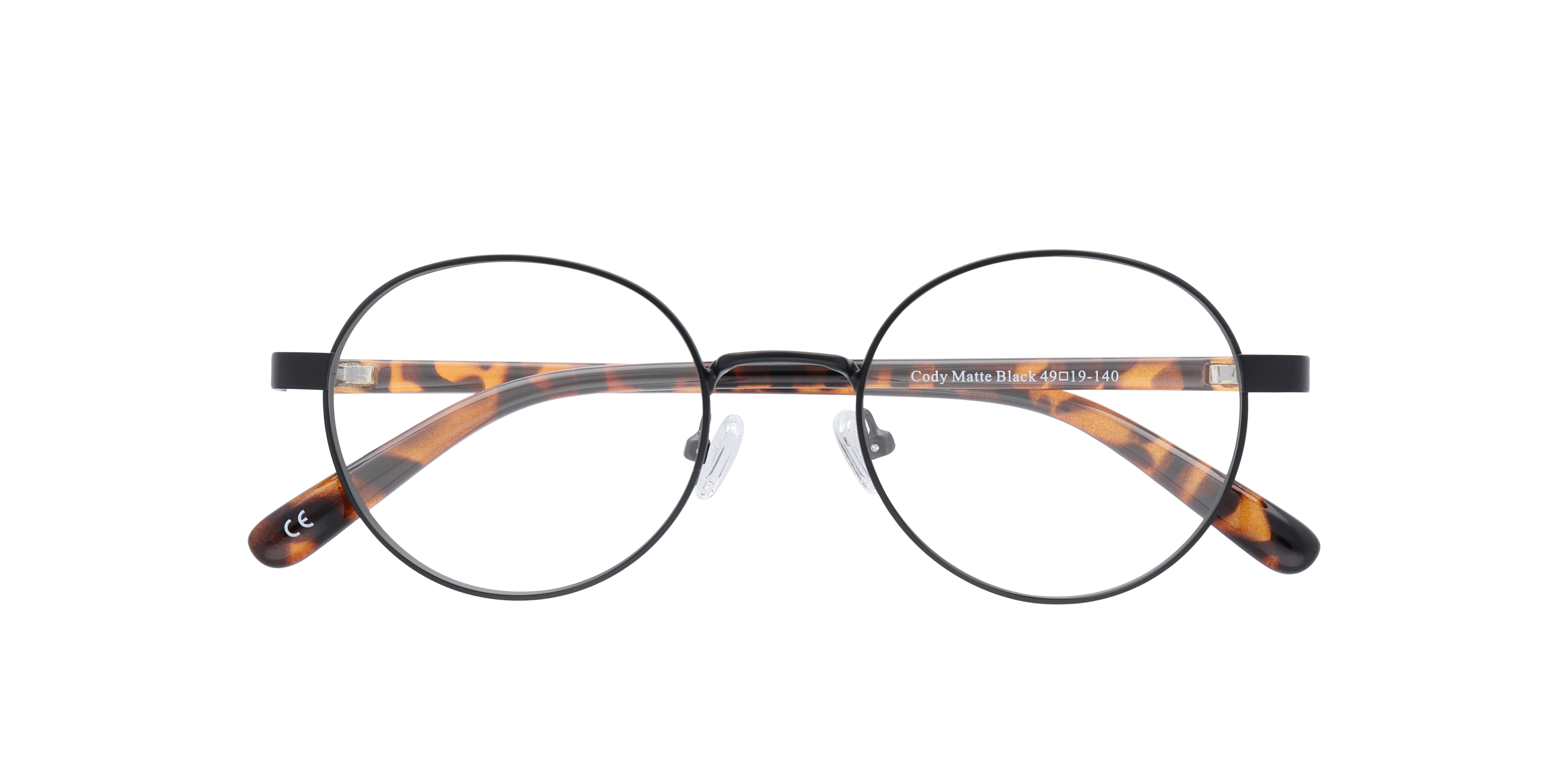 Cody Matte Black MetalEyeglass Frames for Glasses Direct, Closed View