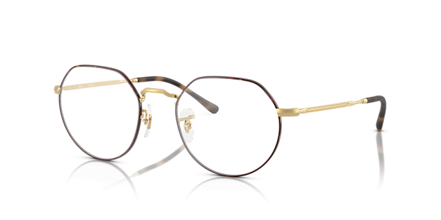 RB6465 Matte Havana On Matte Arista Gold MetalEyeglass Frames for Glasses Direct, Angle View