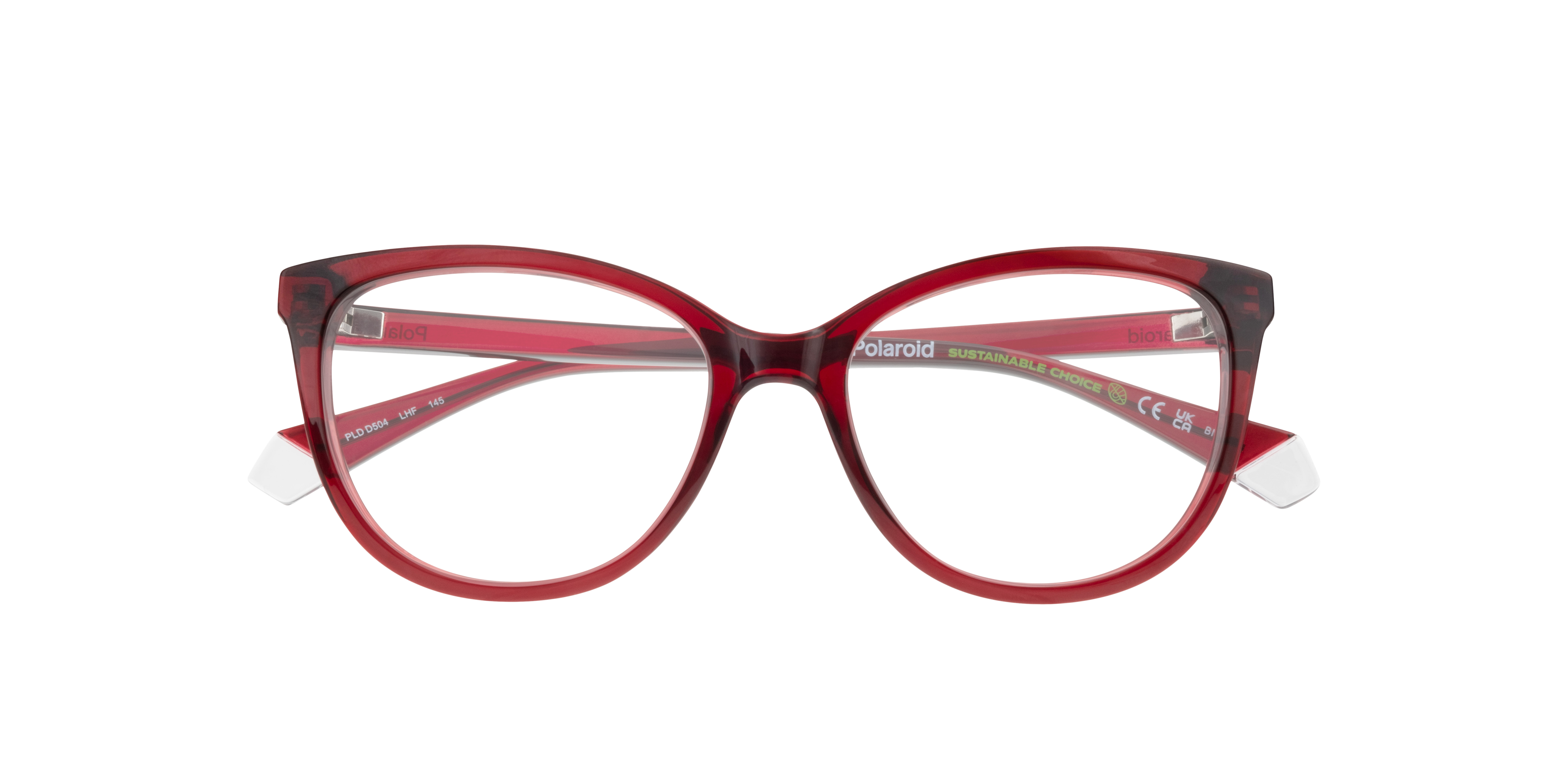PLD D504 Burgundy PlasticEyeglass Frames for Glasses Direct, Closed View