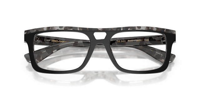 DG3431 Black On Grey Havana AcetateEyeglass Frames for Glasses Direct, Closed View