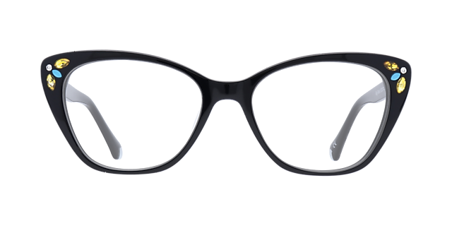 Gigi Black AcetateEyeglass Frames for Glasses Direct, Front View