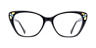 Gigi Black AcetateEyeglass Frames for Glasses Direct, Front View