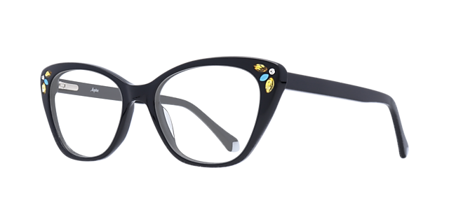 Gigi Black AcetateEyeglass Frames for Glasses Direct, Angle View