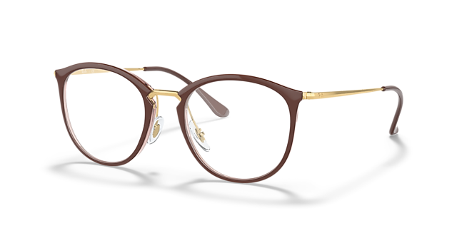 RB7140 Brown PlasticEyeglass Frames for Glasses Direct, Angle View